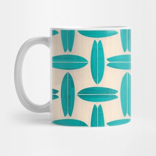 Teal Surfboard Pattern Mug